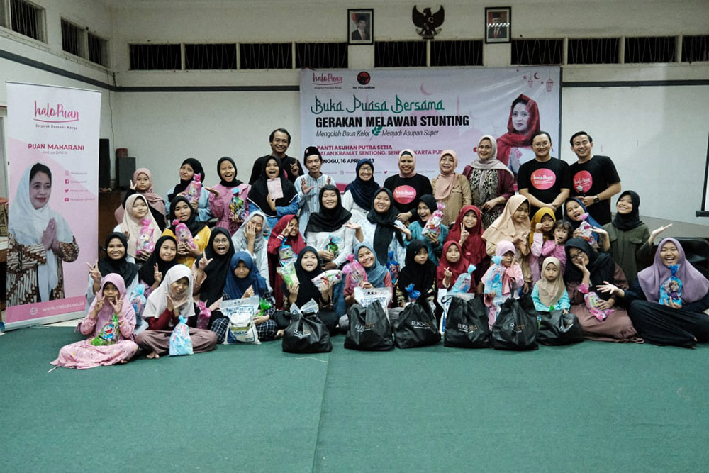 HaloPuan Berbagi Berkah Ramadan Diselingi Sosialisasi Daun Kelor untuk Lawan Stunting