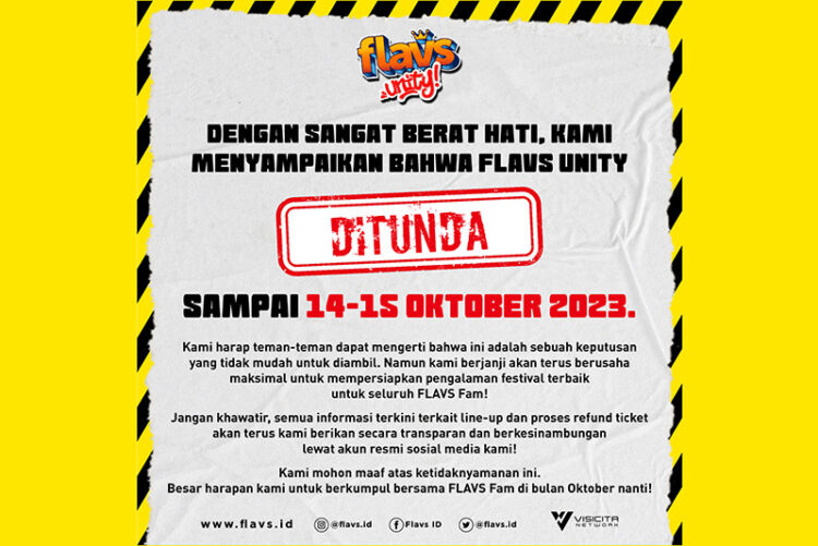 Siapkan Festival Lebih Baik, FLAVS Tunda Penyelenggaraan Hingga Oktober 2023