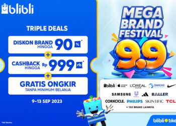 Blibli Gelar Mega Brand Festival 9.9, Berikan Voucher Gratis Ongkir, Cashback Hingga Diskon Sekaligus