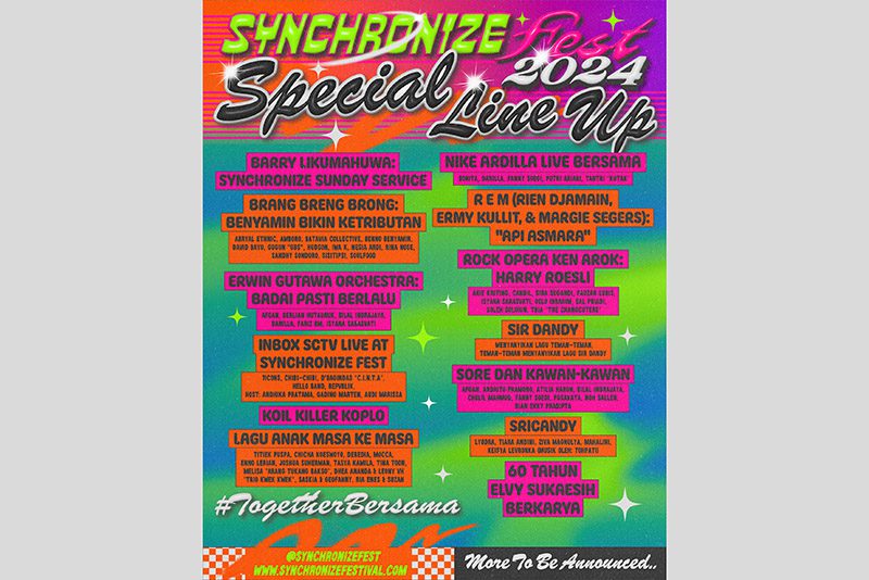 Synchronize Fest 2024 Umumkan 13 Lineup Spesial TogetherBersama